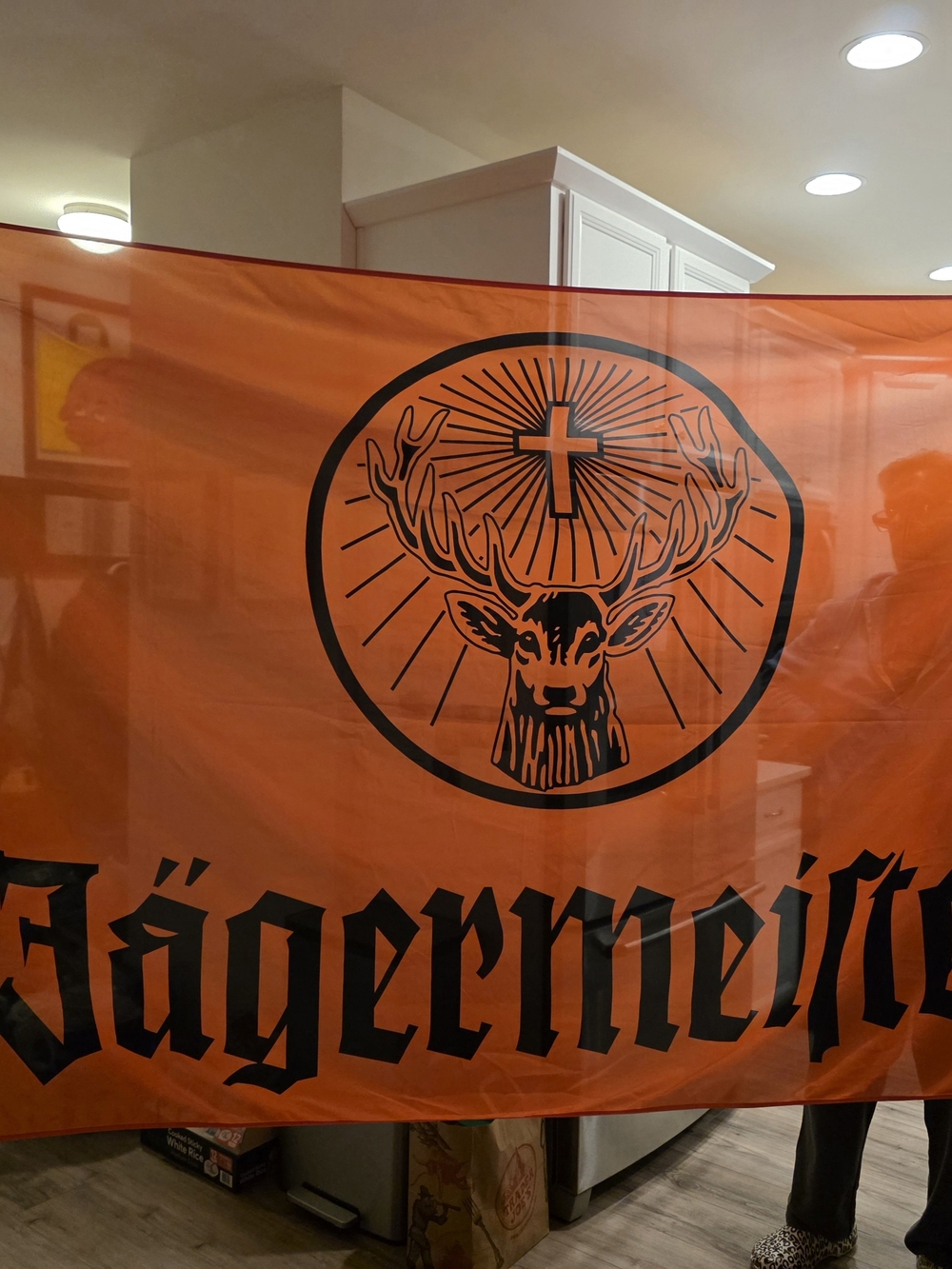 Jagermeister Orange and Black Iconic Stag Wall Tapestry